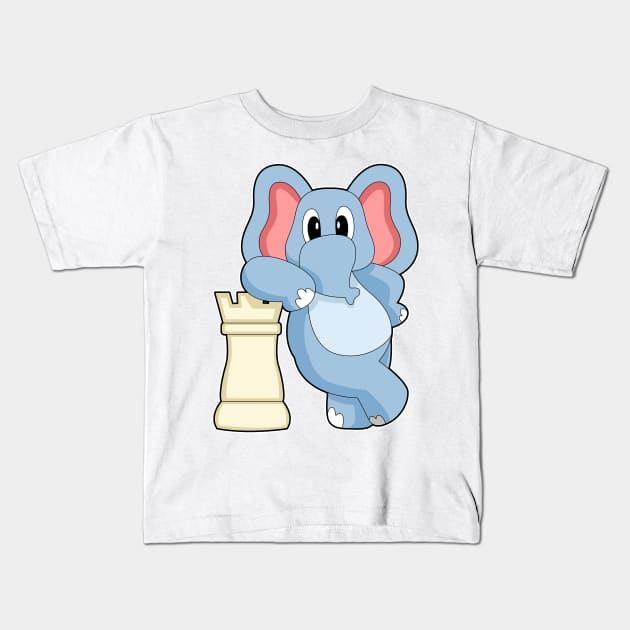 Chess piece Rook Elephant Chess Kids T-Shirt by Markus Schnabel